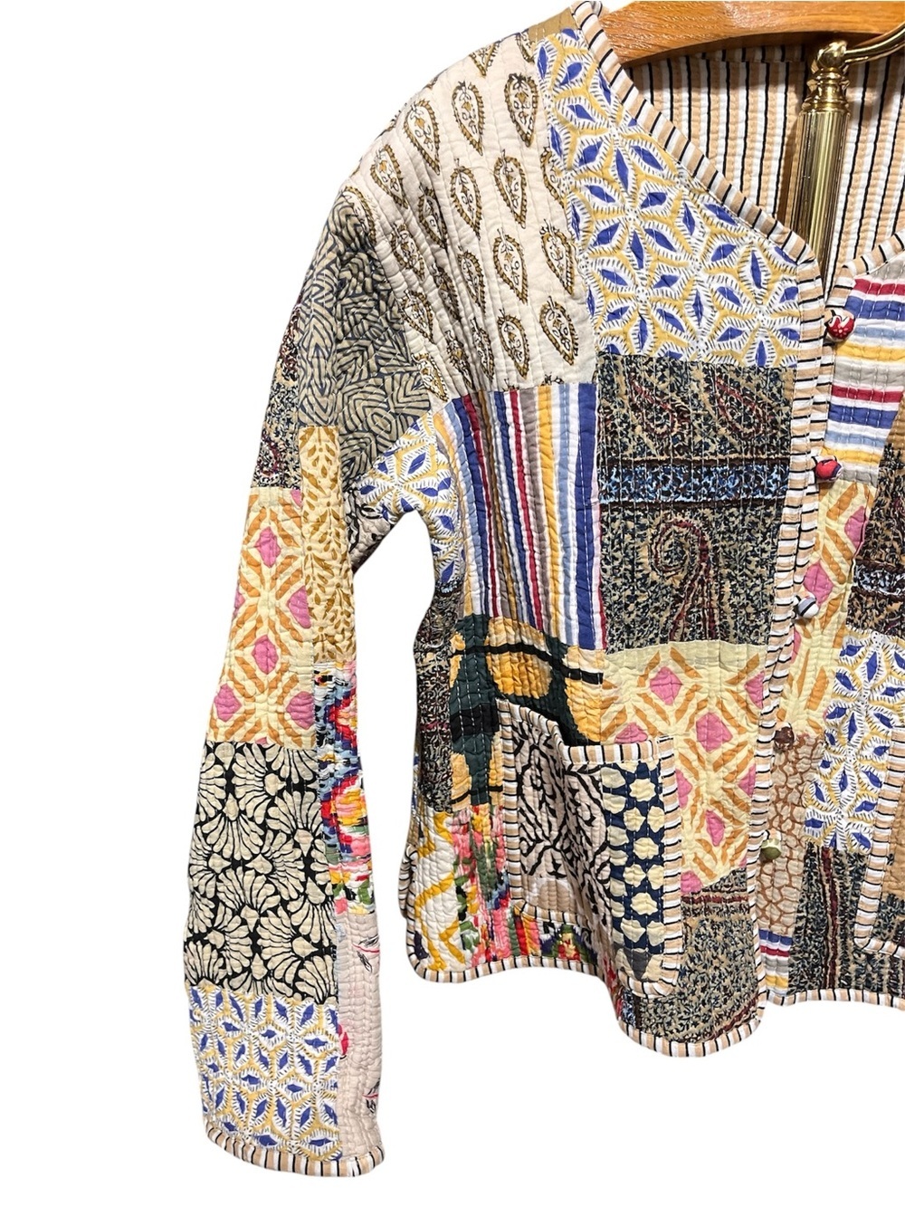 Unbranded Handmade Patchwork Multicolor Women's Button Down Cardigan Jacket - Picture 2 of 10